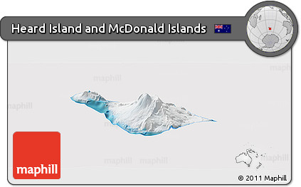 Satellite Panoramic Map of Heard Island and McDonald Islands, cropped outside