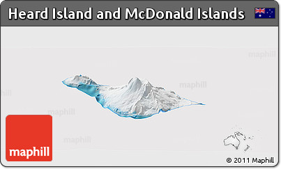 Satellite Panoramic Map of Heard Island and McDonald Islands, cropped outside