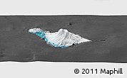 Satellite Panoramic Map of Heard Island and McDonald Islands, darken, desaturated