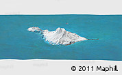 Satellite Panoramic Map of Heard Island and McDonald Islands, desaturated, land only