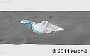 Satellite Panoramic Map of Heard Island and McDonald Islands, desaturated