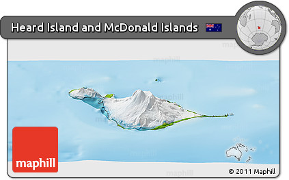 Satellite Panoramic Map of Heard Island and McDonald Islands, physical outside