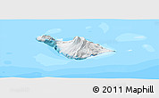 Satellite Panoramic Map of Heard Island and McDonald Islands, single color outside, bathymetry sea