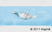 Satellite Panoramic Map of Heard Island and McDonald Islands, single color outside, bathymetry sea, shaded relief sea