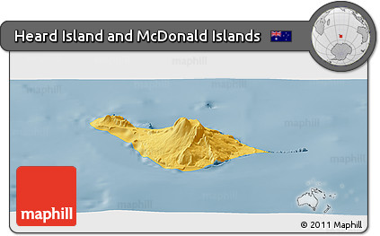 Savanna Style Panoramic Map of Heard Island and McDonald Islands
