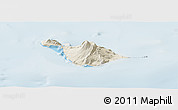 Shaded Relief Panoramic Map of Heard Island and McDonald Islands, lighten