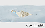 Shaded Relief Panoramic Map of Heard Island and McDonald Islands, semi-desaturated