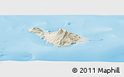 Shaded Relief Panoramic Map of Heard Island and McDonald Islands, single color outside
