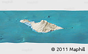 Shaded Relief Panoramic Map of Heard Island and McDonald Islands, single color outside, satellite sea
