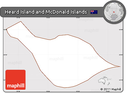 Classic Style Simple Map of Heard Island and McDonald Islands, cropped outside