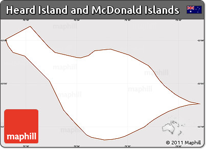 Classic Style Simple Map of Heard Island and McDonald Islands, cropped outside