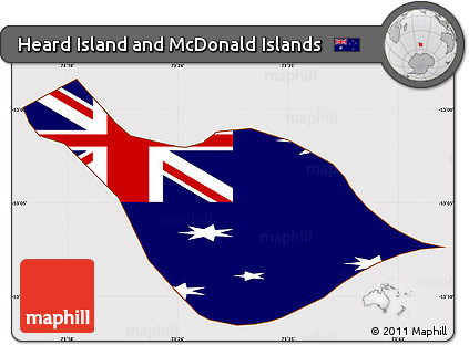 Flag Simple Map of Heard Island and McDonald Islands, flag rotated