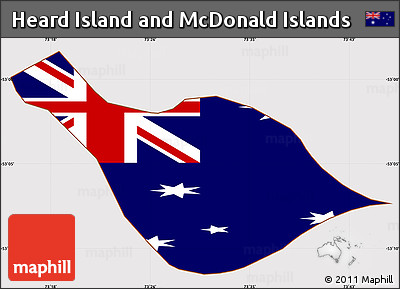 Flag Simple Map of Heard Island and McDonald Islands, flag rotated