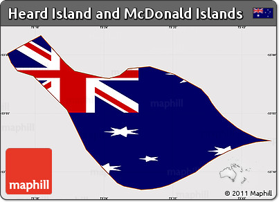 Flag Simple Map of Heard Island and McDonald Islands, flag rotated