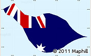 Flag Simple Map of Heard Island and McDonald Islands, single color outside, borders and labels, flag aligned to the middle