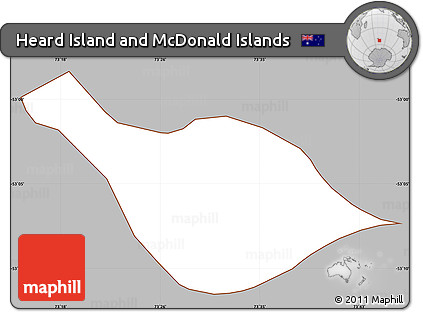 Gray Simple Map of Heard Island and McDonald Islands, cropped outside