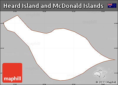 Gray Simple Map of Heard Island and McDonald Islands, cropped outside