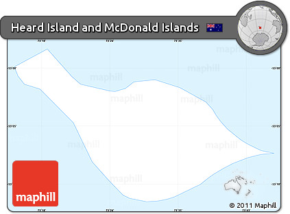 Gray Simple Map of Heard Island and McDonald Islands
