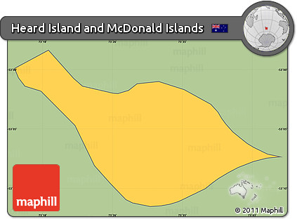 Savanna Style Simple Map of Heard Island and McDonald Islands, cropped outside
