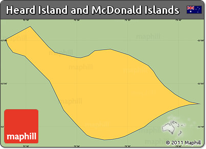 Savanna Style Simple Map of Heard Island and McDonald Islands, cropped outside