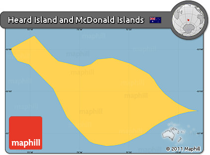 Savanna Style Simple Map of Heard Island and McDonald Islands, single color outside
