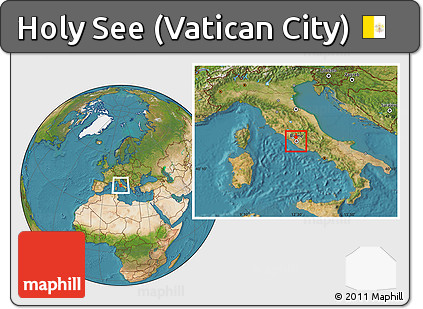 Physical Location Map of Holy See (Vatican City), satellite outside