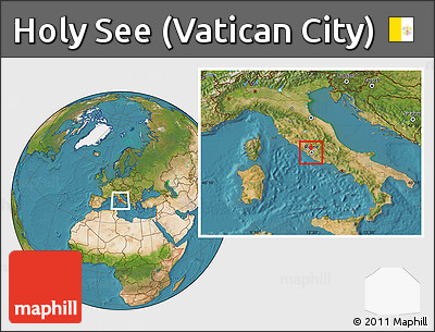 Physical Location Map of Holy See (Vatican City), satellite outside