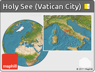 Physical Location Map of Holy See (Vatican City), satellite outside