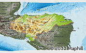 Physical 3D Map of Honduras, darken, semi-desaturated, land only