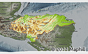 Physical 3D Map of Honduras, darken, semi-desaturated