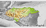 Physical 3D Map of Honduras, desaturated