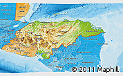 Physical 3D Map of Honduras, political shades outside