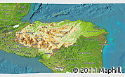 Physical 3D Map of Honduras, satellite outside