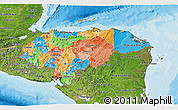 Political 3D Map of Honduras, satellite outside, bathymetry sea