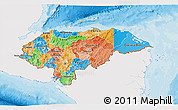 Political 3D Map of Honduras, single color outside