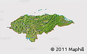 Satellite 3D Map of Honduras, cropped outside