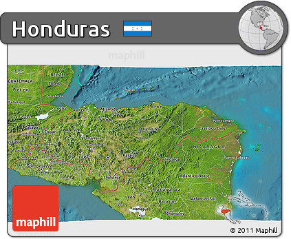 Satellite 3D Map of Honduras