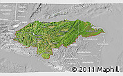 Satellite 3D Map of Honduras, lighten, desaturated