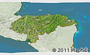 Satellite 3D Map of Honduras, lighten, land only