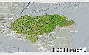 Satellite 3D Map of Honduras, lighten, semi-desaturated