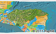 Satellite 3D Map of Honduras, political outside, satellite sea