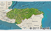 Satellite 3D Map of Honduras, shaded relief outside, satellite sea