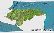 Satellite 3D Map of Honduras, single color outside