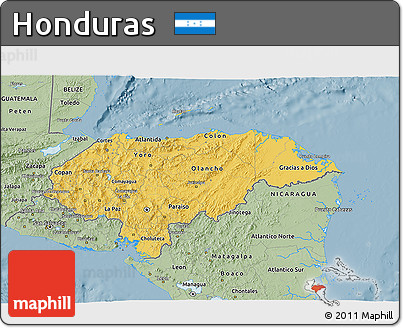 Savanna Style 3D Map of Honduras