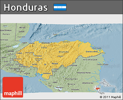 Savanna Style 3D Map of Honduras