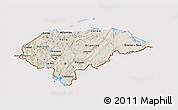 Shaded Relief 3D Map of Honduras, cropped outside