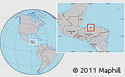 Gray Location Map of La Ceiba