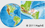 Physical Location Map of La Ceiba, highlighted country