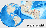 Shaded Relief Location Map of La Ceiba