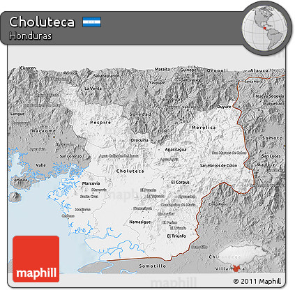Gray 3D Map of Choluteca